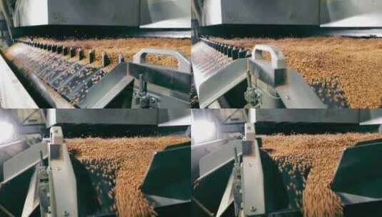 自动化谷物加工机械在行动工业谷物加工设备高清在线视频素材下载