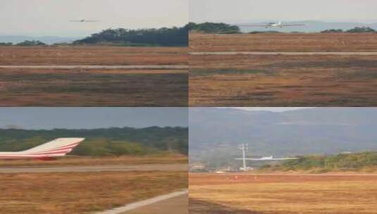 长沙宁乡通航机场起飞行轻型运动类飞机高清在线视频素材下载