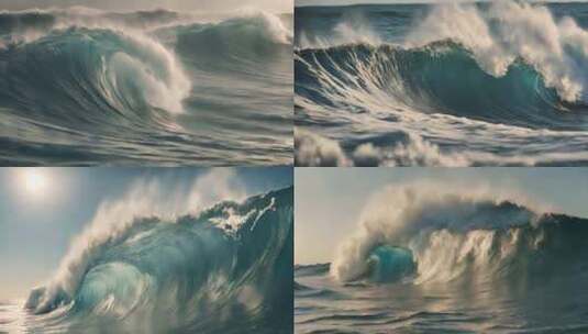 唯美海浪巨浪高清在线视频素材下载