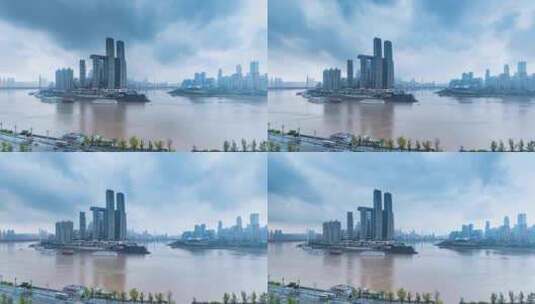 重庆朝天门风雨欲来延时高清在线视频素材下载