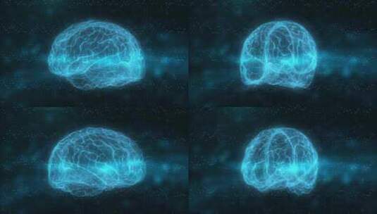 3D技术界面：带有人工智能的发光仪表板、高清在线视频素材下载