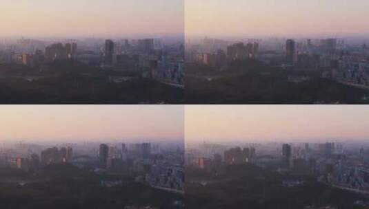 东莞市区日落夜景航拍高清在线视频素材下载