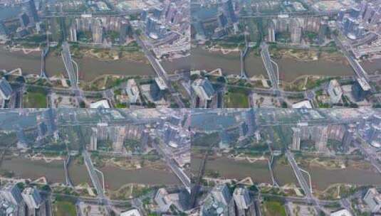4K航拍广州南沙自贸区城区4高清在线视频素材下载