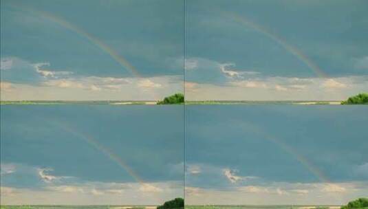 海边雨后天晴的彩虹高清在线视频素材下载