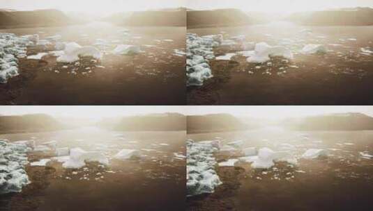 水面上漂浮的冰块高清在线视频素材下载