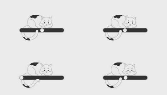 可爱的猫看Bw加载酒吧动画高清在线视频素材下载