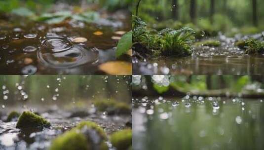 水滴绿色自然环境升格4K高清在线视频素材下载