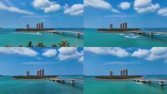 海南三亚凤凰岛航拍延时4K高清在线视频素材下载