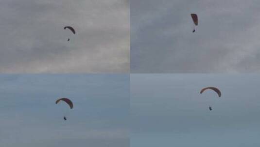 海南分界洲岛滑翔伞运动航拍高清在线视频素材下载
