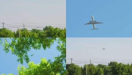 飞机从天空飞过高清在线视频素材下载