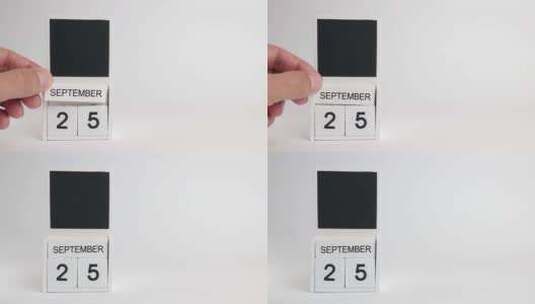 09.日期为9月25日的日历和设计师的地高清在线视频素材下载