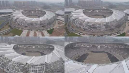 宜昌新体育中心航拍高清在线视频素材下载