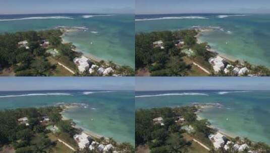 毛里求斯岛海岸线鸟瞰高清在线视频素材下载