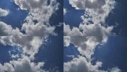 当云朵被风吹走时，蔚蓝的天空高清在线视频素材下载