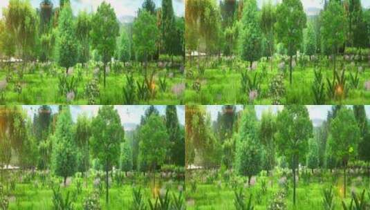 绿色树林浪漫高清在线视频素材下载