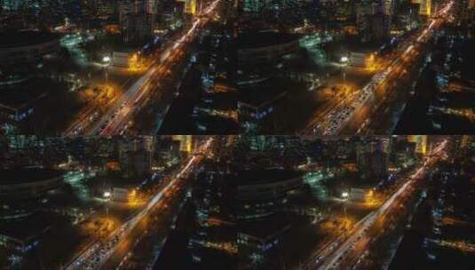北京夜间城市交通的延时镜头高清在线视频素材下载