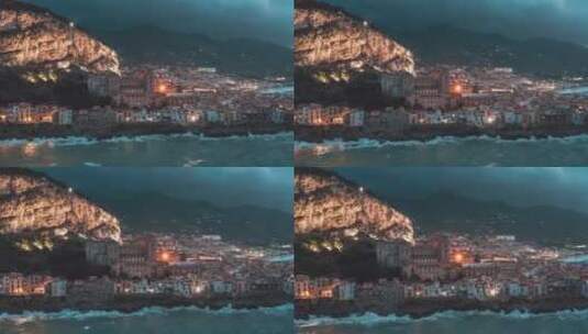 夜晚的西西里岛高清在线视频素材下载