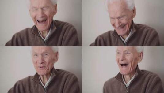 大笑的老人高清在线视频素材下载