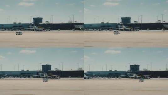 停机坪里的飞机高清在线视频素材下载