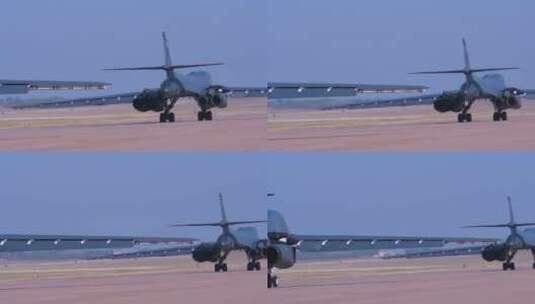 轰炸机在跑道上滑行高清在线视频素材下载