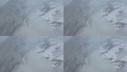 航拍湖北神农架风景区冬季雪山冰雪风光雪景高清在线视频素材下载