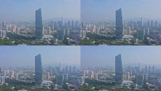 深圳南山华侨城大厦全景左环绕高清在线视频素材下载