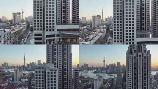 上海浦西航拍建筑高清在线视频素材下载
