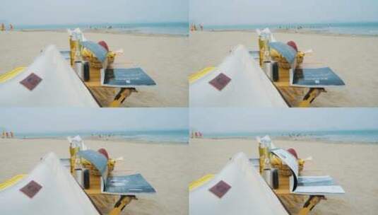 海滩风景书本翻页慢镜头高清在线视频素材下载