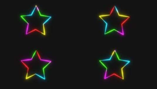 彩色五角星边框动画素材高清在线视频素材下载