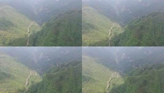 航拍大山盘山公路高清在线视频素材下载