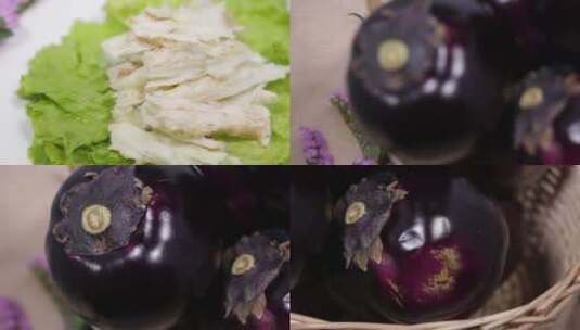 【镜头合集】紫茄子长茄子茄子肉高清在线视频素材下载