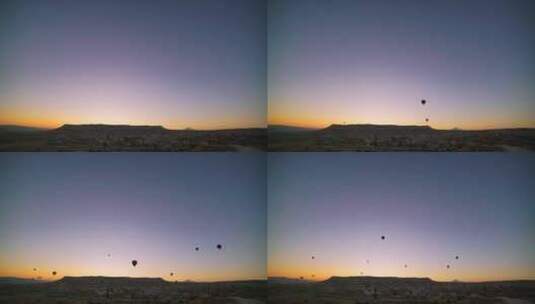 在晴朗的天空中飞翔的热气球高清在线视频素材下载