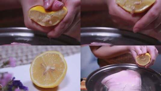 【镜头合集】挤柠檬汁维生素c高清在线视频素材下载