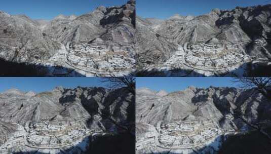 北京爨底下村雪景4K拍摄高清在线视频素材下载