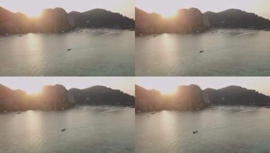海湾里美丽的日落高清在线视频素材下载
