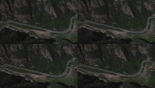 大气震撼的群山环抱的高速公路航拍高清在线视频素材下载