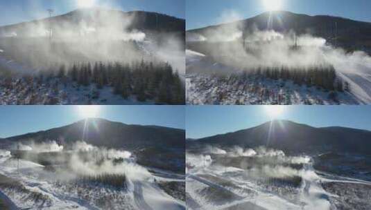 航拍国家越野滑雪中心高清在线视频素材下载