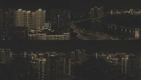 城市大楼夜景航拍高清在线视频素材下载