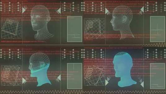 面部扫描变形视频素材 3D高清在线视频素材下载