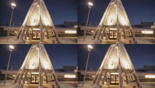 芬兰小镇的雪景风光高清在线视频素材下载