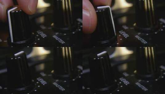触摸DJ调音台的旋钮高清在线视频素材下载