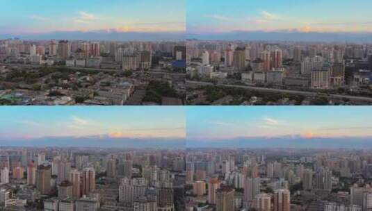 4K航拍|西安城墙长镜头延伸大雁塔高清在线视频素材下载