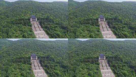 航拍南京中山陵 夏 中景 左转 明亮高清在线视频素材下载