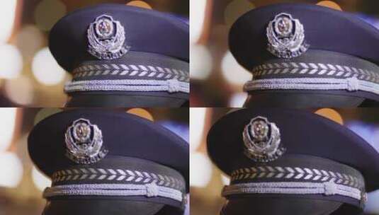 4K警徽警帽高清在线视频素材下载
