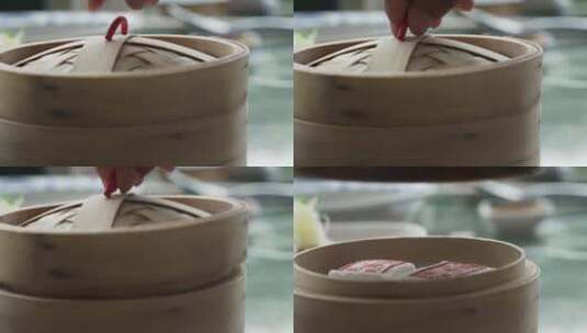 蒸笼里的米糕高清在线视频素材下载