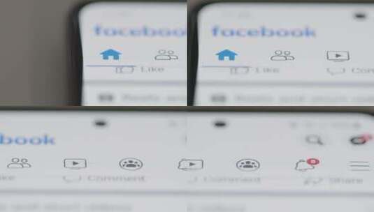 手机上Facebook主页的特写跟踪镜头高清在线视频素材下载