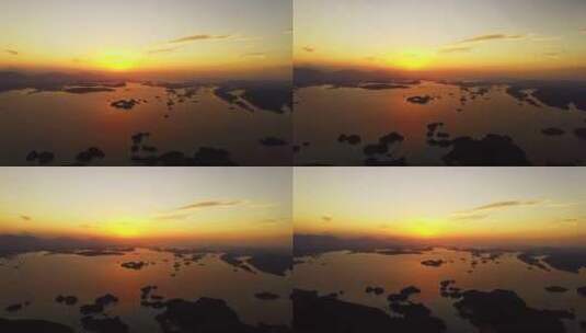 湖泊日落景观高清在线视频素材下载
