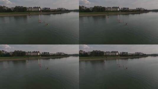 六安水上运动皮划艇高清在线视频素材下载