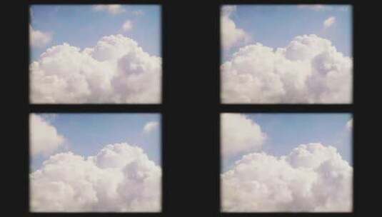 小清新天空云朵白云延时日系复古胶片框高清在线视频素材下载