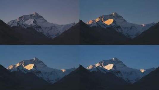 8K震撼大气的珠穆朗玛峰日落日照金山延时高清在线视频素材下载